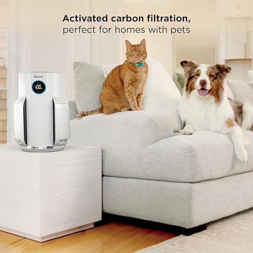 Shark Air Purifier for Home, NeverChange, for Large Room, HEPA-Exceeding Filter, Captures Pollutants, Pet Dander, Dust, Odor, Smoke, and More, Odor Neutralizer, HP152, Charcoal thumbnail 7