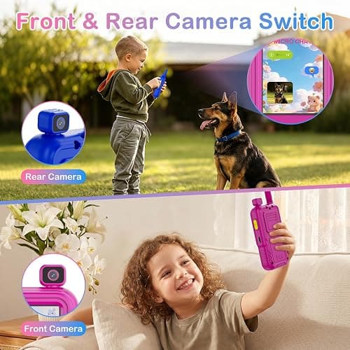Video Walkie Talkies for Kids 3-8, Rechargeable Walkie Talkies with 180°Rotating Camera & 4 Voice Changer, 2-Way Video & Voice Chat Toy, 600FT Long Range, Birthday Gifts for Boy Girl thumbnail 2