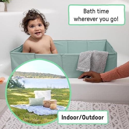 Ingenuity Tuckaway Toddler Folding Tub, Converts Shower to Tub, Folds to Store, Easy to Clean, No Assembly Required, Portable Baby Bathtub for Travel, 12M-5Y thumbnail 6