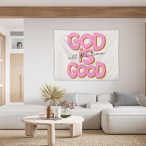 AQYIP God Is Good All the Time Christian Tapestry, Bible Verse Tapestry Decorative, Religious Scripture Wall Tapestries Blanket Decor for Home Office Church Prayer Room, 50x60 Inch thumbnail 8