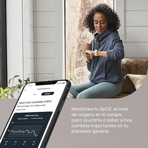 Fitbit Charge 5 Advanced Fitness & Health Tracker with Built-in GPS, Stress Management Tools, Sleep Tracking, 24/7 Heart Rate and More, Lunar White/Soft Gold, One Size (S &L Bands Included) (Renewed) thumbnail 5