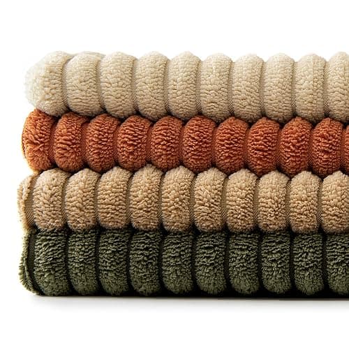 MIULEE Rust-Olive Green Decorative Throw Pillow Covers 18x18 Inch Set of 4 Boho Color-Clash Cushion Cases Farmhouse Pillow Cases Corduroy Striped Home Decor for Couch Sofa Living Room Bed thumbnail 8