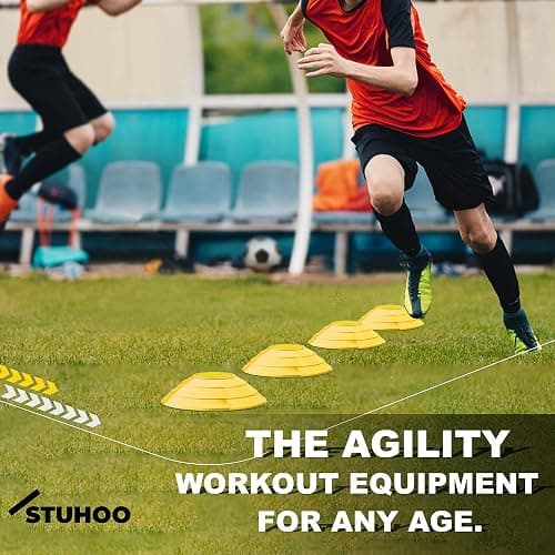 STUHOO Agility Training Equipment Set | Soccer Training Equipment for Kids Youth | Agility Ladder Speed Training Equipment with Bag | Football Training Equipment with Speed Hurdles, Cones for Footwork thumbnail 6