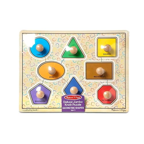Melissa & Doug Deluxe Jumbo Knob Wooden Puzzle - Geometric Shapes (8 pcs) thumbnail 6