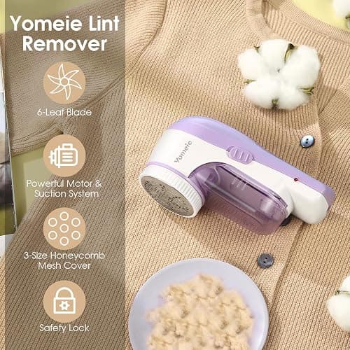 Fabric Shaver, Rechargeable Sweater Shaver, Lint Shaver with 6-Leaf Blades, Electric Lint Remover for Clothes & Furniture, Couch Pilling Remover Depiller for Removing Fuzz, Lint, Pills, Bobbles thumbnail 9