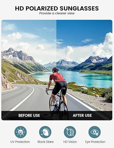 Lamicall 24g Polarized Sports Sunglasses for Men Women - UV400 Protection Sun Glasses Gifts for Running Cycling Baseball thumbnail 5