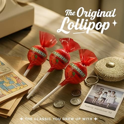 Strawberry Lollipops – 65 Count Bulk Candy Pack, Individually Wrapped Suckers – Sweet Strawberry Flavor – Party Candy, Parade Treats, Birthday Favors & Kids Events thumbnail 6