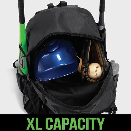 Athletico Advantage Baseball Bag - Baseball Backpack With External Helmet Holder for Baseball, T-Ball & Softball Equipment & Gear for Youth and Adults | Holds Bat, Helmet, Glove, Shoes thumbnail 3