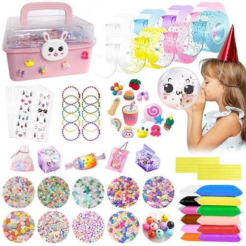 KAWAIZOO 8 Rolls Nano Tape Bubble Kit for Kids with Box,Nano Tape Squishy Maker Kit,Nano Bubble Tape Kit,Nano Tape Bubbles DIY Craft Kit for Girls,Kids - Image 1
