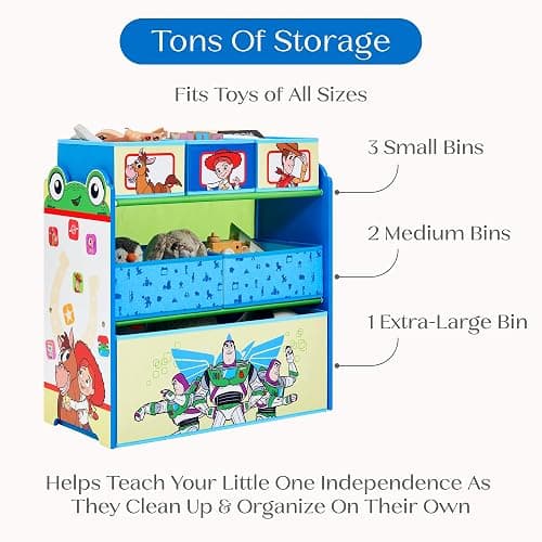 Delta Children - Toy Story Design & Store 6 Bin Toy Storage Organizer - Greenguard Gold Certified, Blue thumbnail 6