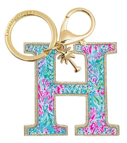 Lilly Pulitzer Leatherette Initial Keychain, Letter Bag Charm for Women - Image 1
