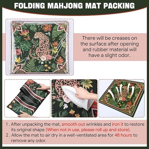 Drydiet Mahjong Mat for Table 31.5 x 31.5 Inch American Mahjong Mat with Carrying Bag, Non-Slip Noise Reduction Table Item for Family Poker Dominoe Board Game, Game Night & Party Use thumbnail 5