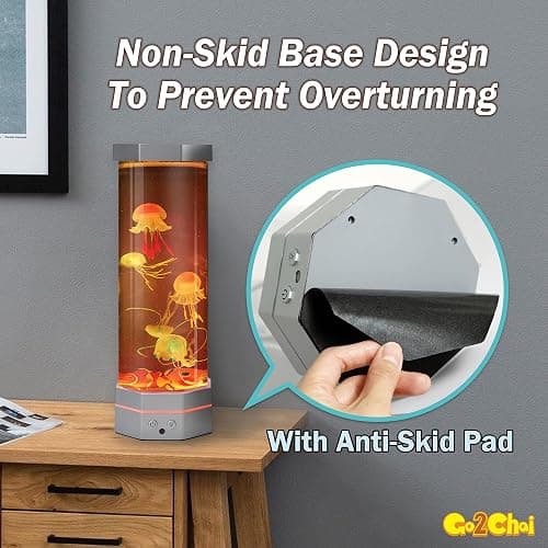 Large Size Jellyfish Aquarium Lamp Fake Fish Jelly Fish Tank Aquarium Lava Lamp Night Light Room Decor,7 Jellyfish&Clownfish,Adult Kids Home Office Room Desk Light thumbnail 5