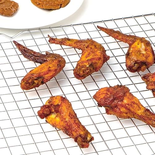 Cooling Rack for Baking 2-Pack, 16x10 Inches Baking Rack, Thick Wire Cookie Rack for Cooking, Roasting, Grilling, Drying, Oven Safe, Fits Half Sheet Pan, Silver thumbnail 7