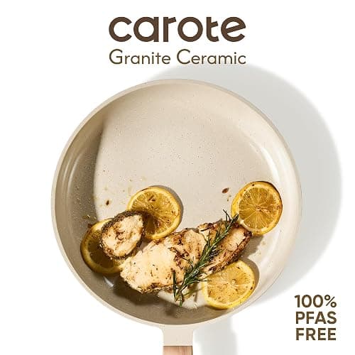 CAROTE 14Pcs Pots and Pans Set Non stick, Ceramic Cookware Set, Non-toxic Kitchen Cooking Set, PFAS and PFOA Free thumbnail 4