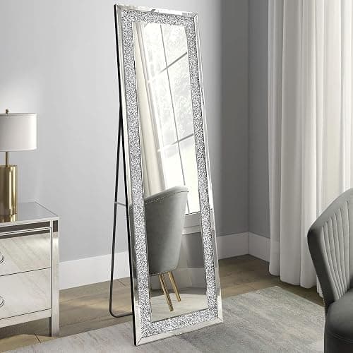 JACUKO Floor Mirror Full Length 18×59 Inch, Full Body Mirror with Frame, Wall Mirrors for Wall Full Length Mirror with Stand, Standing Mirrors for Dressing Bedroom Living Room Home Decor thumbnail 6