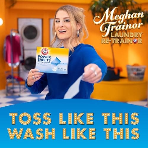 Arm & Hammer Power Sheets Laundry Detergent, Fresh Linen 50ct, up to 100 Small Loads (Packaging may vary) thumbnail 2