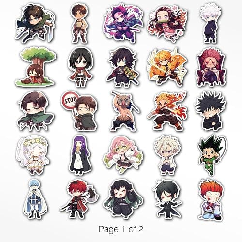 Evercio 50 Pcs Anime Stickers Mixed Pack Trendy Various Manga Stickers Vinyl Decals for Water Bottle Kindle EBook Laptop Phone Notebook Gift for Anime Lover Kids Teens Adults Unique Designs thumbnail 4