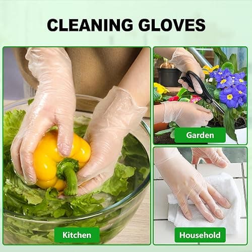 SWIFTLITE Disposable Vinyl Gloves, Food Safe, Latex-Free Powder-Free Clear Plastic Gloves for Cooking, House Clean, Food Prep thumbnail 3