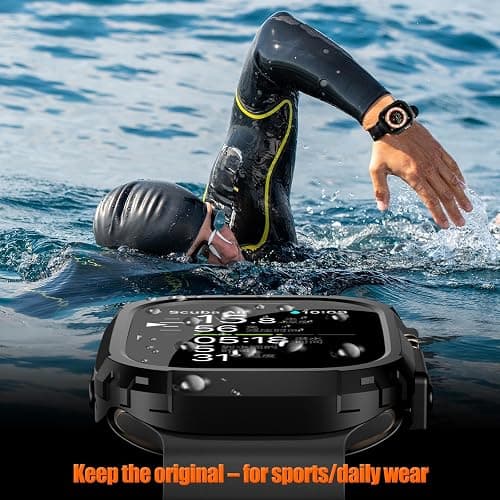 BOTOMALL [2 Pack] Flexible Bumper Case Compatible with Apple Watch Ultra 3 (2025)/Ultra 2/1 49mm Cover, Rugged Military Grade TPU Protector for iWatch Men Womens thumbnail 7