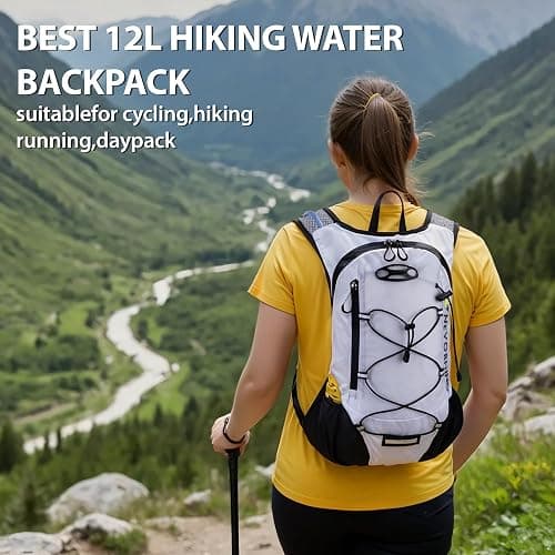 Lightweight Hydration Backpack, Running Backpack with 2L Water Bladder, Hydro Water Daypack for Cycling Hiking Rave for Men Women thumbnail 2