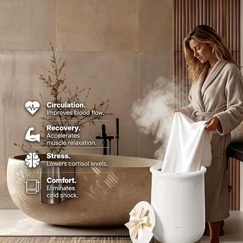 Keenray Towel Warmer, Luxury Towel Warmer Bucket, Large Towel Warmers for Bathroom, Auto Shut Off, Fits Up to Two 40"X70" Oversized Towels, Bathrobes, Blankets, PJ's and More, CL1 thumbnail 7