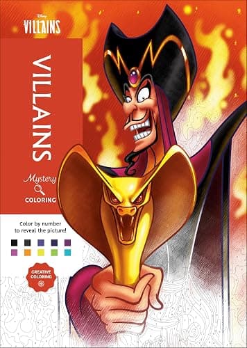 Disney Mystery Coloring: Disney Villains: A Color by Number Book - Image 1
