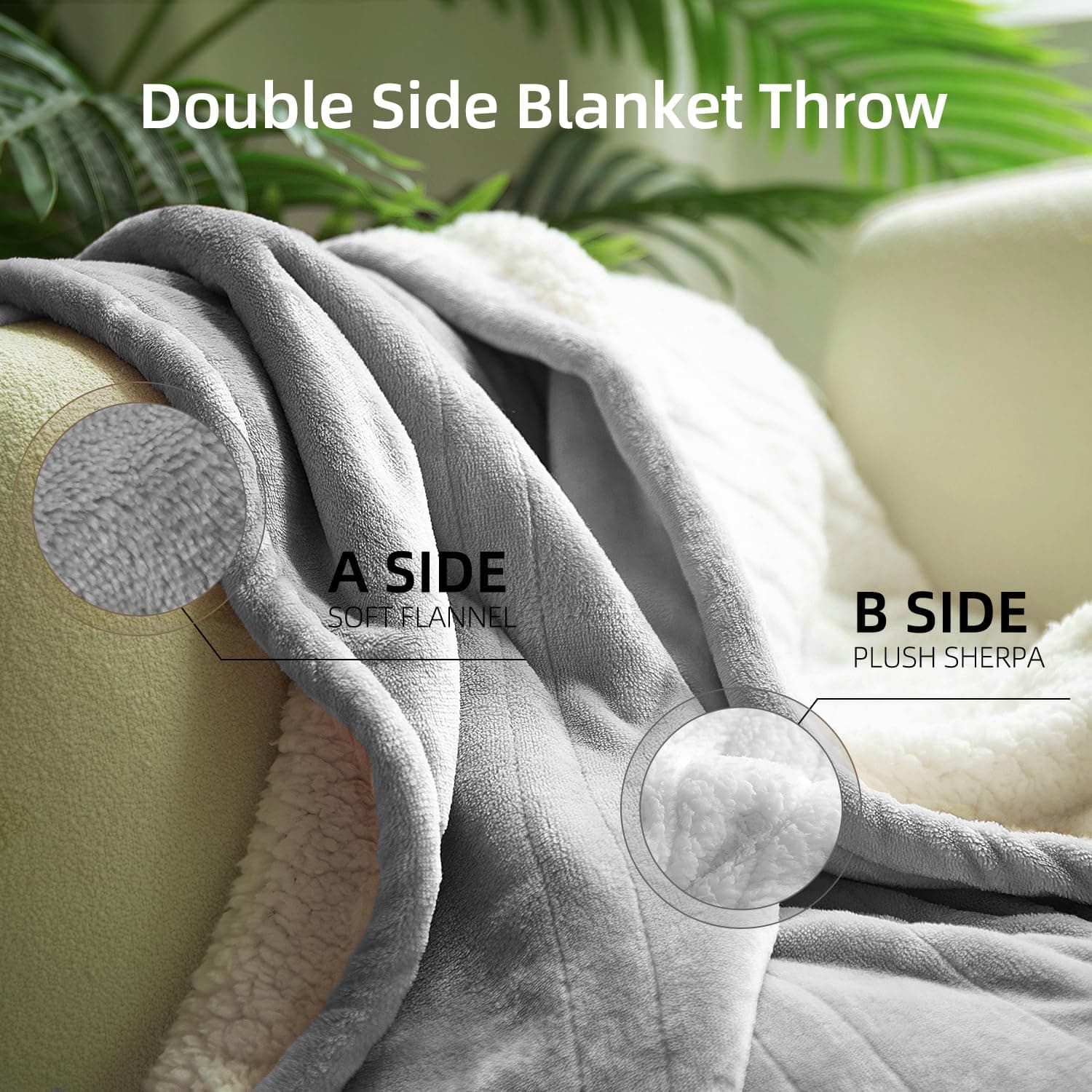 GOTCOZY Heated Blanket Electric Throw - 130x160cm Electric Blanket with 6 Heating Levels & 10 Hours Auto-Off Overheat Protection Soft Silky Plush Heating Blanket Machine Washable(Grey) thumbnail 4