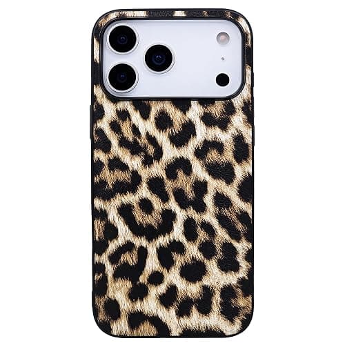 DMaos für iPhone 17 Pro Fall für Frauen, Leoparden-Design Kunstleder Abdeckung, Klassische Mode für iPhone17 Pro 6.3 Zoll - Braun - Image 1