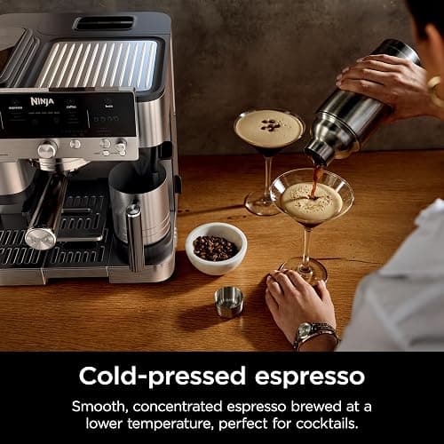 Ninja Luxe Café 3-in-1 Espresso, Drip Coffee and Cold Brew Machine | Intergrated Coffee Grinder, Milk Frother, Assisted Tamper & Built-In Espresso Accessory Storage | Stainless Steel | ES601 thumbnail 12