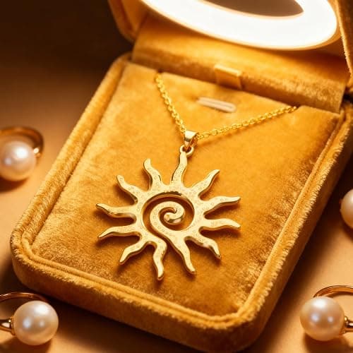 Gold sun necklace  thumbnail 3
