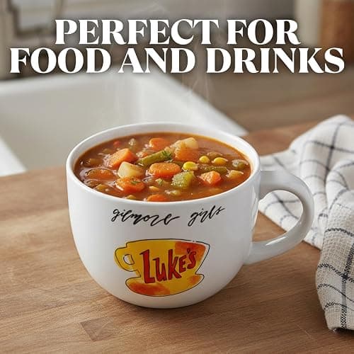 Silver Buffalo Gilmore Girls Luke's Diner Logo Ceramic Soup Mug, 24 Ounces thumbnail 4