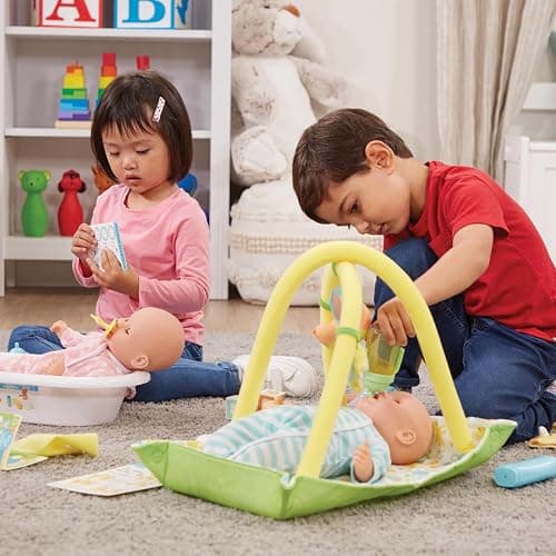 Melissa & Doug Mine to Love Luke & Lucy Realistic Twin Baby Dolls (15-inch) - Dolls and Accessories with Pacifiers for Pretend Play, Toddler Toys for Ages 18M+ thumbnail 2