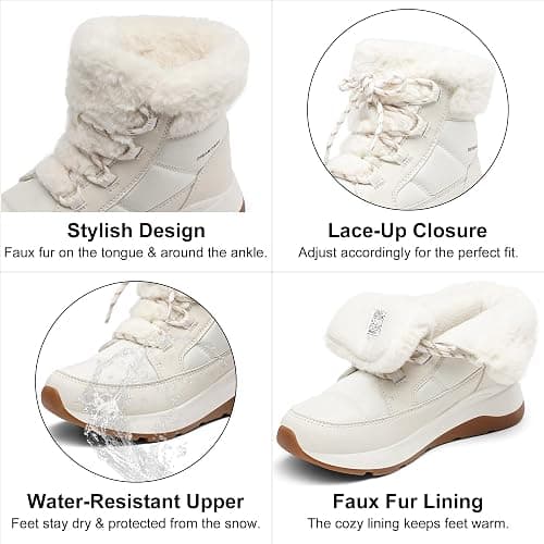 DREAM PAIRS Women's Winter Snow Boots, Faux Fur Waterproof Ankle Booties, Zaylee Ladies Comfortable Short Boots Outdoor thumbnail 3