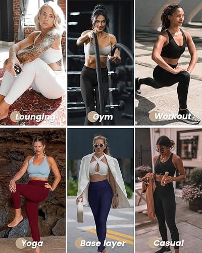 NexiEpoch 4 Pack Leggings for Women - High Waisted Tummy Control Soft Black Capri Yoga Pants with Pockets for Workout thumbnail 2