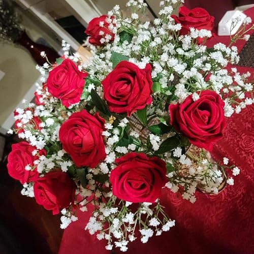 ABAJI Tiny Babys Breath Artificial Flowers Gypsophila Real Touch Flowers for Wedding Party Home Garden Decoration 12 inch in Length Small and Short thumbnail 9
