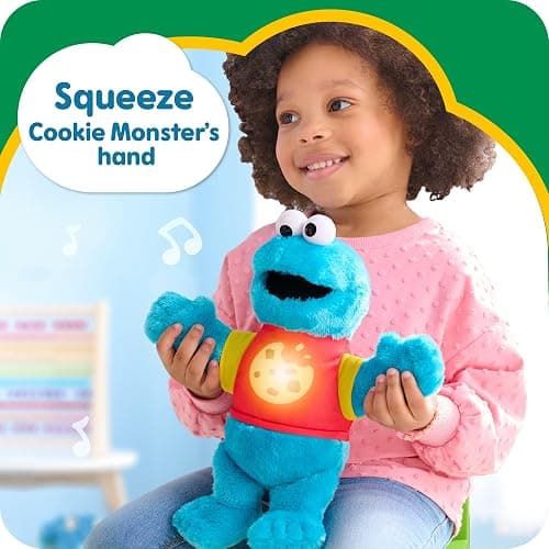 Sesame Street Sing-Along Cookie Monster 13-inch Plushie Stuffed Animal, Recycled Filling, Blue, Kids Toys for Ages 18 Month by Just Play thumbnail 5