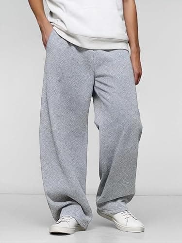 LuminBlaze Men’s Baggy Sweatpants with Elastic Drawstring Waist, Breathable Wide-Leg Casual Loose Cotton Joggers Deep Pockets thumbnail 5