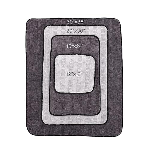 The Rag Company Gauntlet Car Drying Towel - 70/30 Korean Microfiber, Dries Faster Without Scratching, 900gsm, 30x36 inches, Ice Grey/Grey, Pack of 1 thumbnail 3