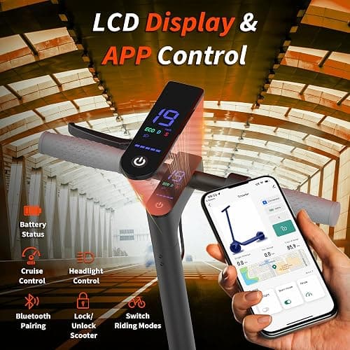 VOLPAM Electric Scooter, 350W/500W/800W/1000W/250W Powerful Motor & 19/22/ 9 MPH Top Speed, 16-28-10 Miles Long Range, Folding E Scooter Choice thumbnail 7