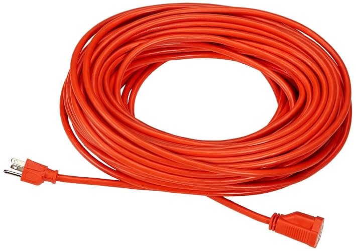 Amazon Basics 100 foot 3-Prong Vinyl Indoor/Outdoor Extension Cord - 10 Amps, 1250 Watts, 125 VAC - Orange - Image 1