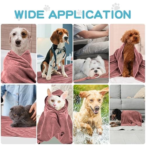 Microfiber Dog Towels 2 Pack, Perfect Shower & Bath Supplies for Dogs | 40'' X 23.6'', Super Absorbent and Soft, Pet Grooming Towel, Perfect for Pets of Different Sizes, Grey + Brown thumbnail 7