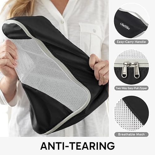 ALL INCLUDED 10 Set Durable Packing Cubes for Suitcases,OlarHike Essentials for Travel,UPGRADED Anti-Tear Stitching, NEW Improved Luggage Packing Organizers for Travel Accessories (Black) thumbnail 6