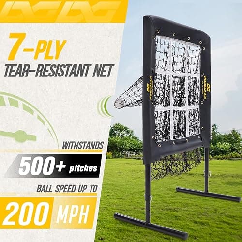 PodiuMax Baseball Pitching Net, 9 Hole Pitching Net with Strike Zone, 5 Adjustable Heights Baseball Throwing Net for All Ages, Heavey Duty Solo Trainer with Carry Bag for Backyard Practice thumbnail 4