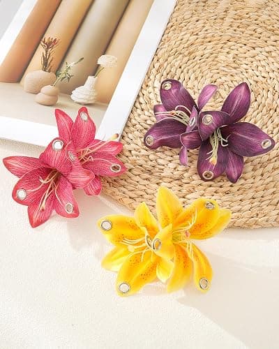 3 PCS Hawaiian Flower Hair Clips Orchid Style Flower Hair Clips Hibiscus Hair Barrettes for Wedding Beach Party（Punk 2） thumbnail 7