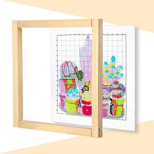 Hotop 6 Sets Stretcher Bars for Needlework 6 Sizes Wooden Canvas Stretcher Bars for Needlepoint Embroidery Stitch Frame Set Bundle with Crafts thumbnail 6