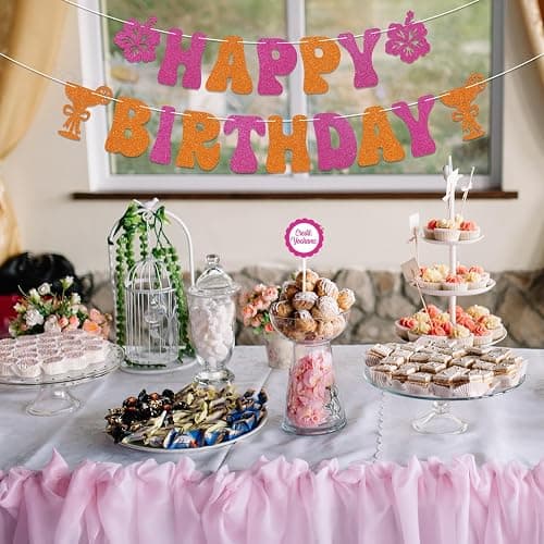 Sunset Birthday Decorations - Summer Sunset Soirée Happy Birthday Banner | Sunset Soirée Banner, Sunset Themed Birthday Party Decorations Sunshine Birthday Decor thumbnail 6