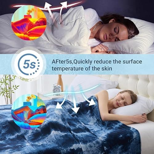 Qieryun Cooling Blanket Queen Size (90"X90"), Cold Blanket for Hot Sleepers, Ultra-Cool Lightweight & Breathable, Soft Thin for Night Sweats, Bed & Couch thumbnail 2