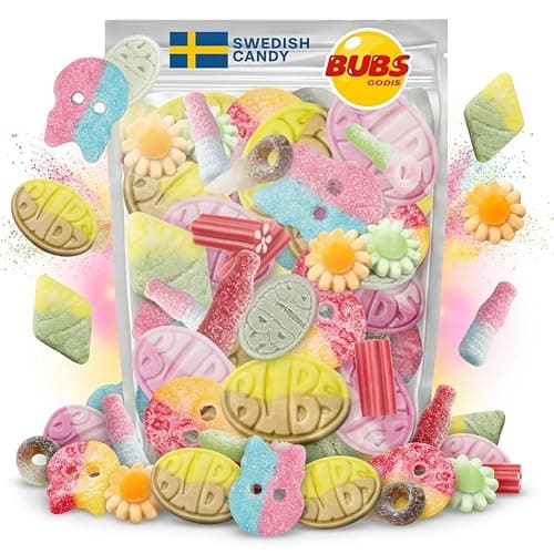 Bubs Swedish Candy Mix - Authentic Sweet and Sour Swedish Gummies - 1 Pound of Gummy Candy From Sweden - Bubs Rombs, Bubs Ovals, Big Swedish Candy Skulls, Fizzy Bottles - A Candy Gift for Candy Lovers - Image 1