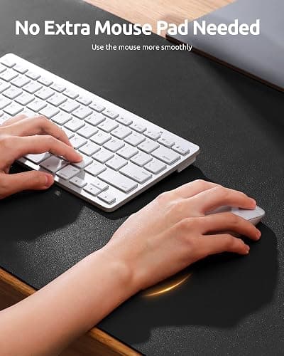 YSAGi Leather Desk Protector, Office Mat, Large Mouse Mat, Non-Slip PU Leather Blotter, Laptop Desk Mat, Waterproof Writing Pad for Office and Home (Black, 31.5" x 15.8") thumbnail 4